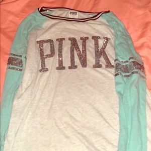 Long sleeve pink shirt with bling